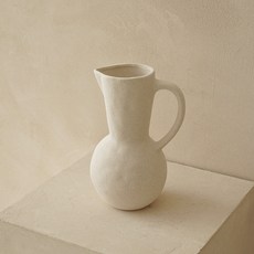 플라우스302 핸드메이드 저그 샌드 도자기 화병, 베이지