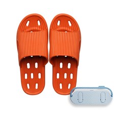Pamera 粉彩色系浴室拖鞋 橘色 T106 + 拖鞋架, 1個