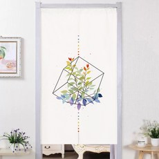 MarketA 花盆圖案布門簾, TYPE01(白色)