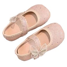 KIZTREE 女童款亮片蝴蝶皮鞋 XZ-547 粉色 175