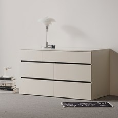 웰퍼니쳐 캐빈 와이드 3단 7칸 서랍장 1200 방문설치, 크림 아이보리