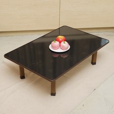 초빈 직사각 하이그로시 다용도 상, 플라워 블랙