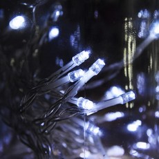 PARTYHAE LED 電池 透明線 燈串 50燈 x 2入組, 白色, 2個