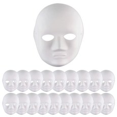 Uniart 紙面具 女, 20個, 單一顏色(面具), 隨機出貨(橡皮筋)