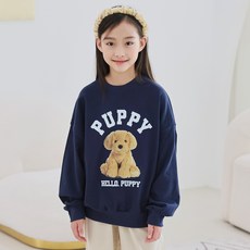 Jenny女童款寬鬆Hello Puppy大學T JN1017M