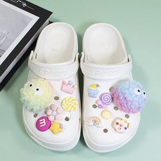 粉彩絨球洞洞鞋鞋扣12件組