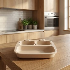 네스틱 유아용 토핑이유식 토끼시리즈 미니플레이트 식판 + 토끼 볼 2p 세트, 바닐라, 플레이트 + 토끼 볼 2p, 1세트