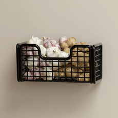 ROI Life 櫥櫃門收納掛架, 黑色, 1個