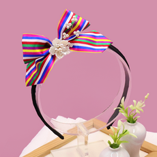 緋緞吉 兒童用溫珠五色緞帶韓服排氏髮帶