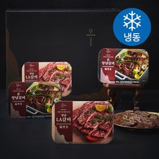 강강술래 홈채움 프리미엄 양념 LA갈비 500g x 2p + 본양념 갈비 500g x 2p 선물세트 4호 (냉동), 1세트