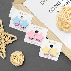 女孩童星星夾式耳環3件組