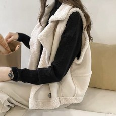 PEONIST 羊毛騎士風衣冬季背心