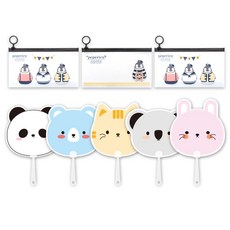 2Youngdesign 動物造型風扇 5入+透明收納袋 S號 3入, 隨機發貨（拉鍊袋）, 1套