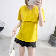 에이홉 브이넥 수유 반팔 티셔츠