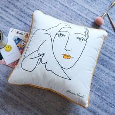 TCR 柔軟現代風方形人臉抱枕, 混色