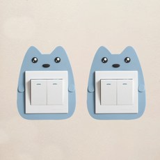 Allode 動物開關貼紙 2入, NO 10 藍色狗狗