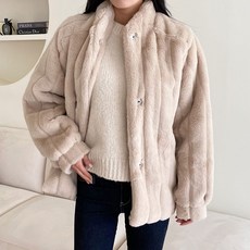 플랜데이 여성용 보들보들 청순 페이크 자켓