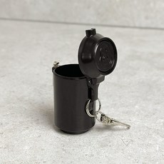모나코올리브 알루미늄 휴대용 미니 휴지통 키홀더, 블랙, 1개