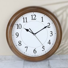 HotClock 韓國製 320pi 高級原木圓形掛鐘, 復古棕色