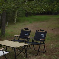 캠프빌리지 캠핑 로우체어 팜스프링, 블랙, 2개