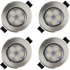 DAYSTAR HOUSE 防閃爍LED筒燈 5W 燈泡色, 鉻, 4個