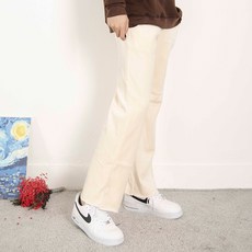 더간지 남성용 허리밴딩 세미와이드 베이직 코듀로이 기모 팬츠