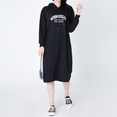 Moirbella 女款Gardi連帽長版洋裝 T25FW2-A2308, 黑色