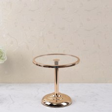 다독임 빈티지 케익 받침대 심플 원형 스탠드 소형, 골드, 1개