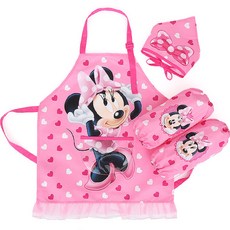 迪士尼米妮愛心圍裙 + 袖套 + 頭巾套組 PO132