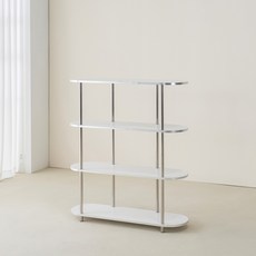 鯨魚家具Dante中世紀收納架 橢圓形 600, 白色, 4層