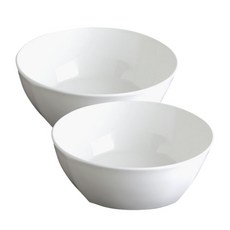 骨瓷方形麵碗, 白色, 2個