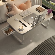 생활09 접이식 노트북 좌식 서랍형 테이블, 우드