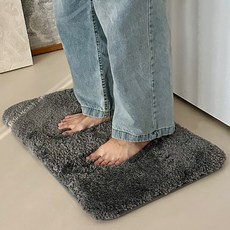 Homevely 蓬鬆柔軟浴室腳踏墊, 深灰色