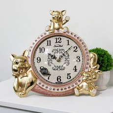 靜音招財豬鑄造桌鐘 HSC-105, 金子