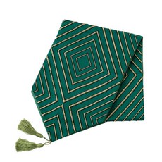 鑽石線條桌旗, 綠色, L(32 x 280 cm)