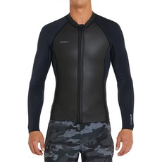 O'NEILL 男款 Hyperfreak 前拉鍊長袖外套 2mm 5442, A00 黑色