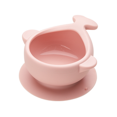 Firgi 嬰兒鯨魚造型吸盤餐碗, 淺粉色, 1個