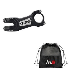 LUNJE 風格自行車把立 25.4 x 70 毫米 + 獨家袋套組 CYYP-105-3PU, 黑色（莖）, 1套