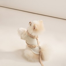 힛찌 狗狗頸部插扣胸背帶, 自然米色