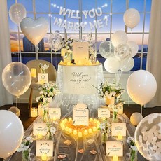 러브헌터 워너비 프로포즈 용품 세트, 화이트, 1세트