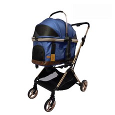 bobos X9L 分離式寵物推車 寵物箱可獨立使用 推車＋寵物窩兩用, 1個, 海軍藍