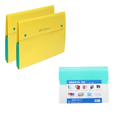 ECO Chungwoon PP 12格文件夾 2p + 自動滑軌文件夾 A4 套組, 黃色(文件夾), 綠色(滑軌文件夾), 1套