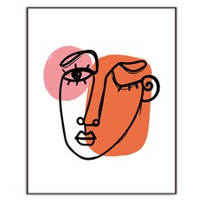추상 일러스트 그림 인테리어 액자 IDP-050, 엣지 블랙