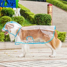 PASTEL PET 中大型犬透明雨衣, 1個, 藍色