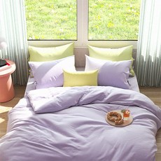 PACO HOME 60支高密度棉質單層柔色被套, 熏衣草