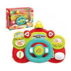 源創世紀 幼兒早教多功能趣味方向盤 燈光音樂 + 喇叭起動方向音效 9288, 紅色, 1組