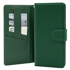 EXCCI Saffiano十字紋皮革卡片收納防丟錢包翻蓋手機殼