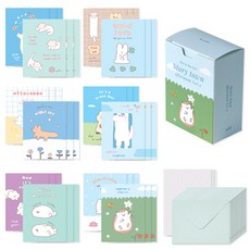 모노라이크 Story town afternoon Ver.2 데이바이데이 카드 12종 x 3p + 봉투 36p + 스티커 36p 세트, 혼합색상, 1박스