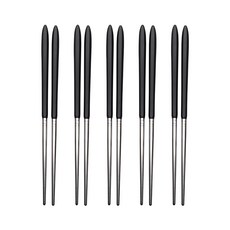 Bloom at home 不鏽鋼筷子 5雙, 黑色的, 1套