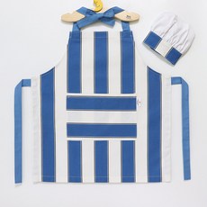 Chouchou Room 幼稚園條紋兒童圍裙+帽子套組